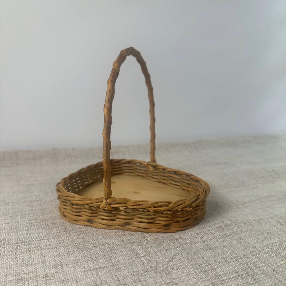 Vintage Mini Wicker Basket with Handle